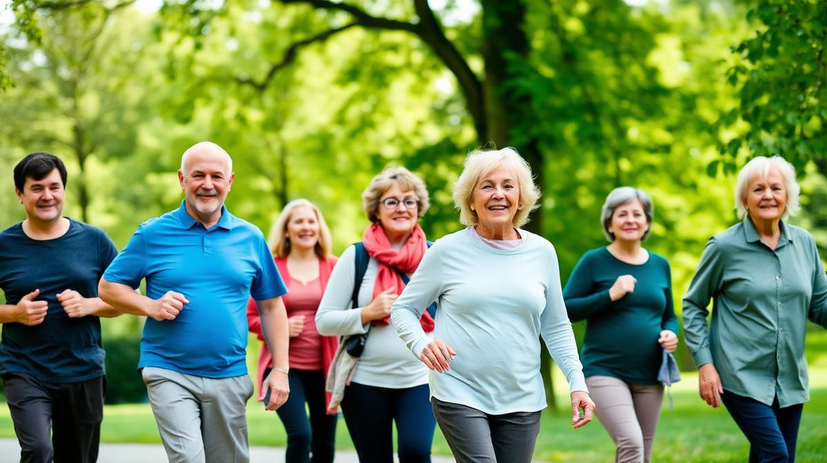 Active adults walking for health benefits