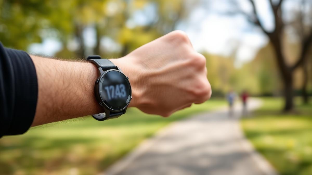 Smartwatch tracking calories burned while walking