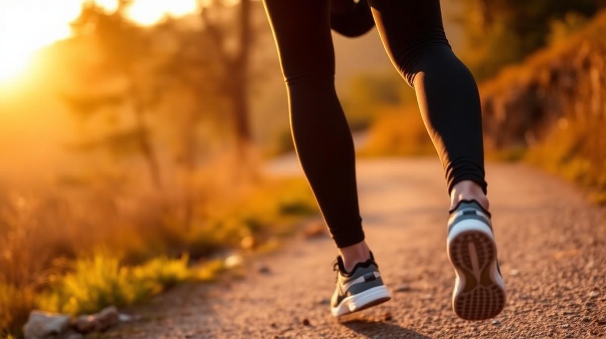 Person walking outdoors tracking daily steps for fitness goals