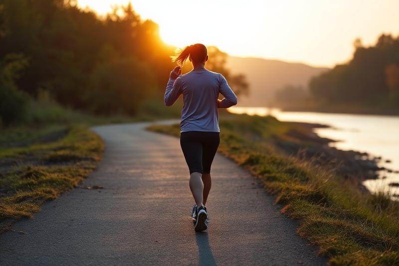 power walk along a river — 30 km walk